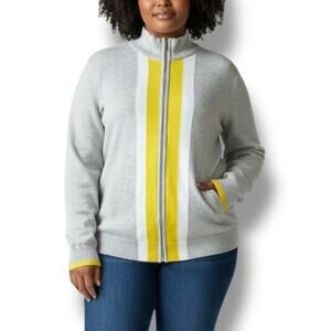 Edinburgh Knitwear Women's Size XL 100% Pima Cotton Zip Cardigan Sweater